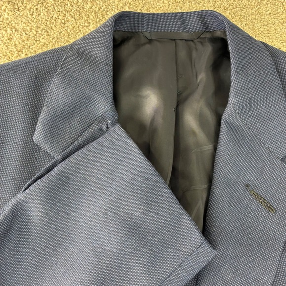 Oxxford Clothes Blue Sport‎ Coat Mens Two Button 100% Wool Blazer Career 40R